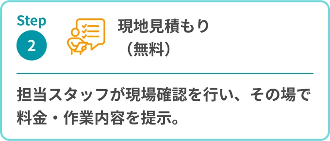 ステップ2 現地お見積もり、ヒアリング